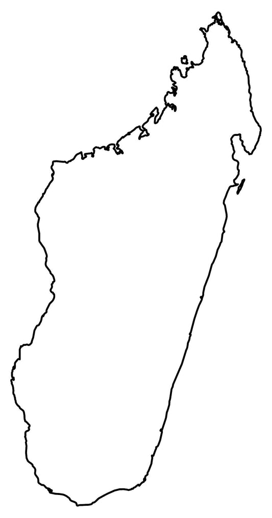 Madagascar Blank Outline Map Glossy Poster Picture Photo Print Banner  Conversationprints
