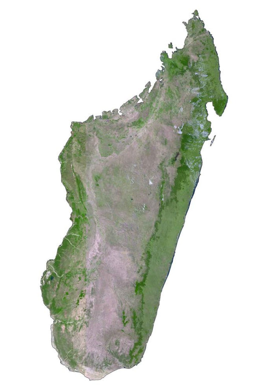 Madagascar Satellite Map Glossy Poster Picture Photo Print Banner  Conversationprints