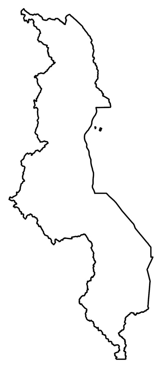 Malawi Blank Outline Map Glossy Poster Picture Photo Print Banner  Conversationprints