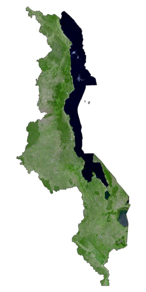 Malawi Satellite Map Glossy Poster Picture Photo Print Banner  Conversationprints