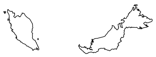 Malaysia Blank Outline Map Glossy Poster Picture Photo Print Banner  Conversationprints