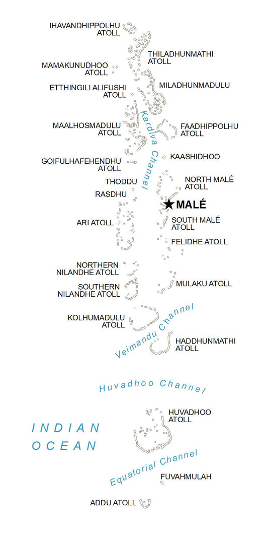 Maldives Map Glossy Poster Picture Photo Print Banner  Conversationprints