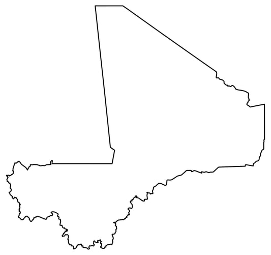 Mali Blank Outline Map Glossy Poster Picture Photo Print Banner  Conversationprints