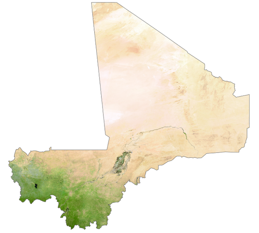 Mali Satellite Map Glossy Poster Picture Photo Print Banner  Conversationprints