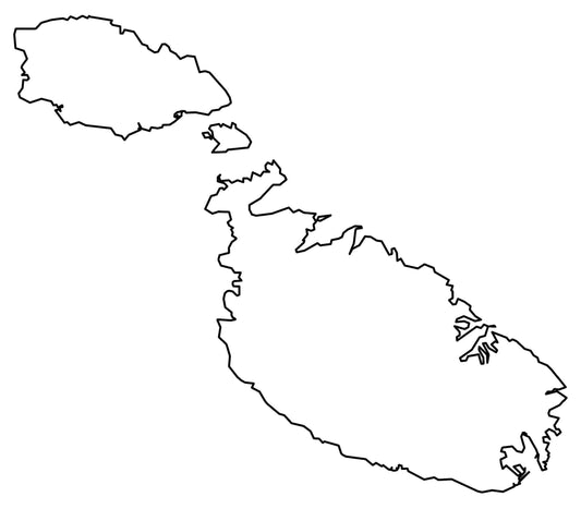 Malta Blank Outline Map Glossy Poster Picture Photo Print Banner  Conversationprints