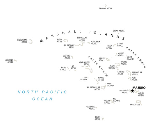Marshall Islands Map Glossy Poster Picture Photo Print Banner  Conversationprints