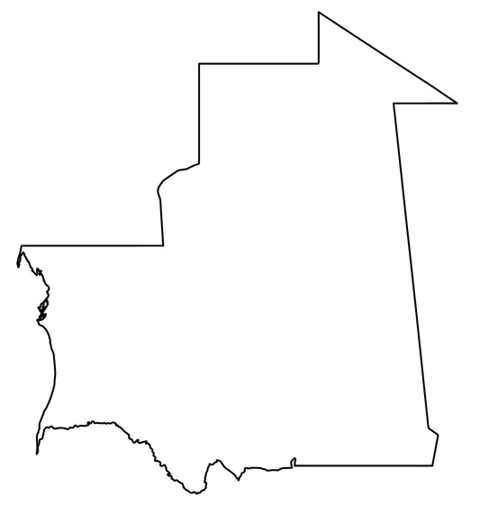 Mauritania Blank Outline Map Glossy Poster Picture Photo Print Banner  Conversationprints