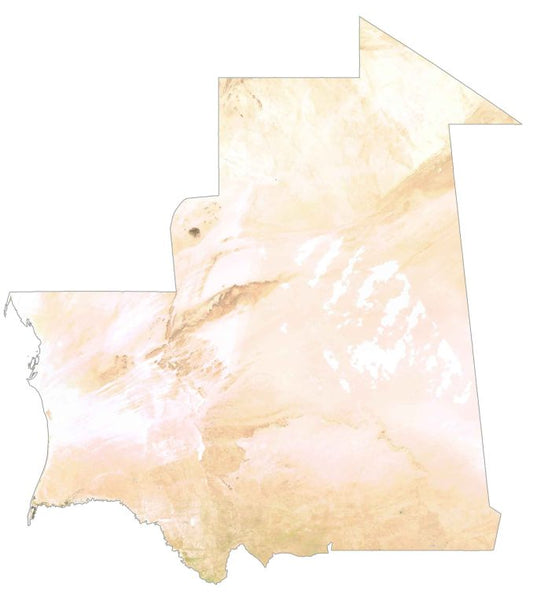 Mauritania Satellite Map Glossy Poster Picture Photo Print Banner  Conversationprints