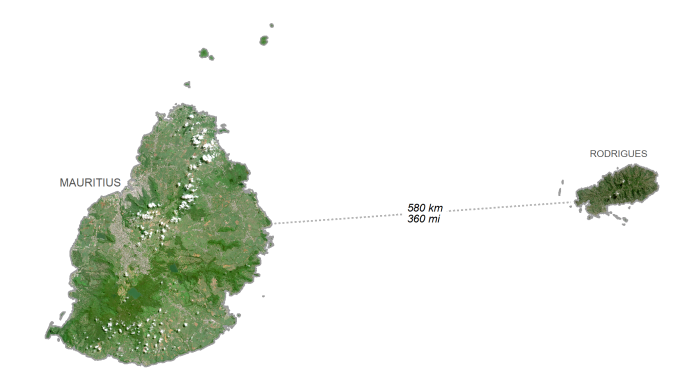 Mauritius Satellite Map Glossy Poster Picture Photo Print Banner  Conversationprints