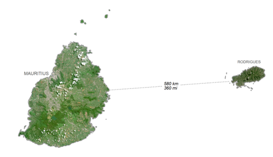 Mauritius Satellite Map Glossy Poster Picture Photo Print Banner  Conversationprints