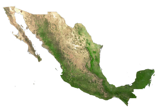 Mexico Satellite Map Glossy Poster Picture Photo Print Banner  Conversationprints