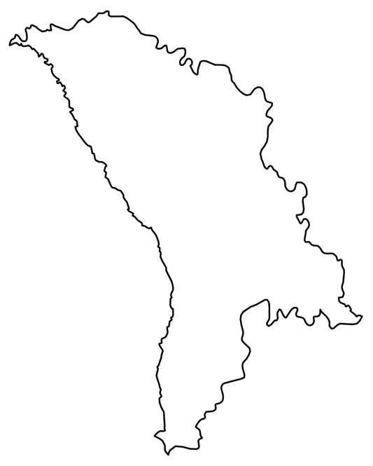 Moldova Blank Outline Map Glossy Poster Picture Photo Print Banner  Conversationprints
