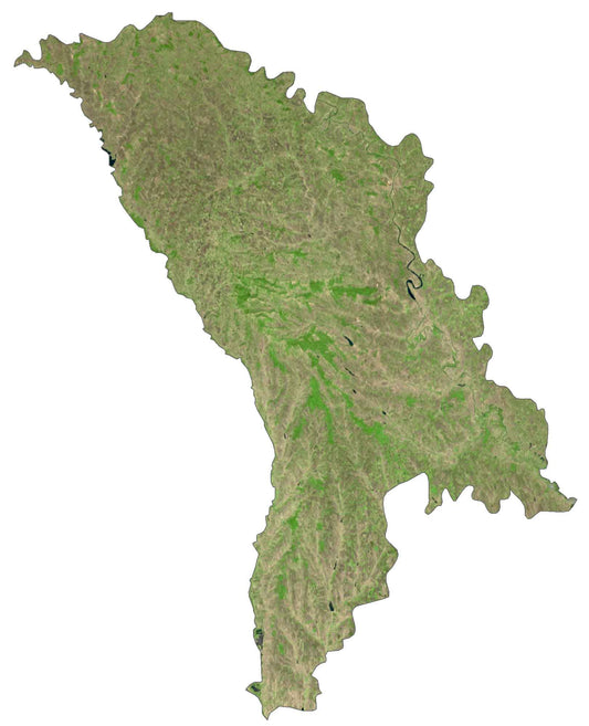 Moldova Satellite Map Glossy Poster Picture Photo Print Banner  Conversationprints