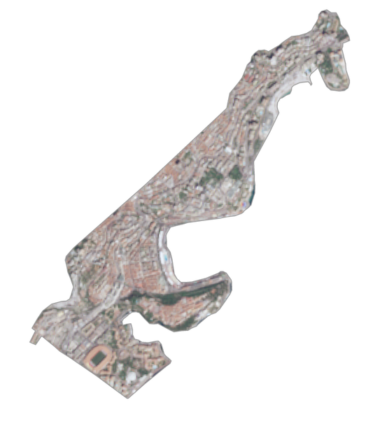 Monaco Satellite Map Glossy Poster Picture Photo Print Banner  Conversationprints