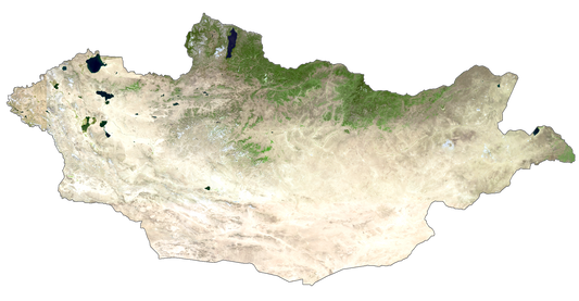 Mongolia Satellite Map Glossy Poster Picture Photo Print Banner  Conversationprints