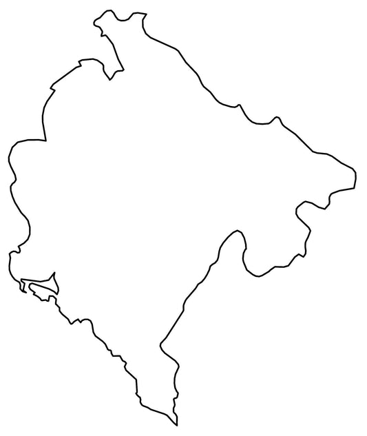 Montenegro Blank Outline Map Glossy Poster Picture Photo Print Banner  Conversationprints