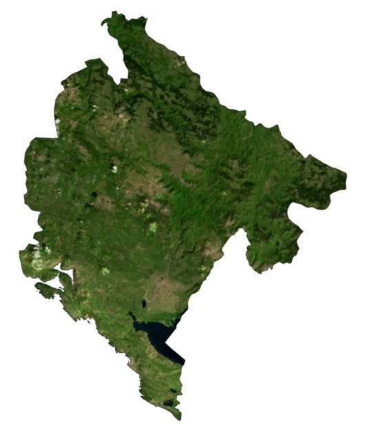Montenegro Satellite Map Glossy Poster Picture Photo Print Banner  Conversationprints