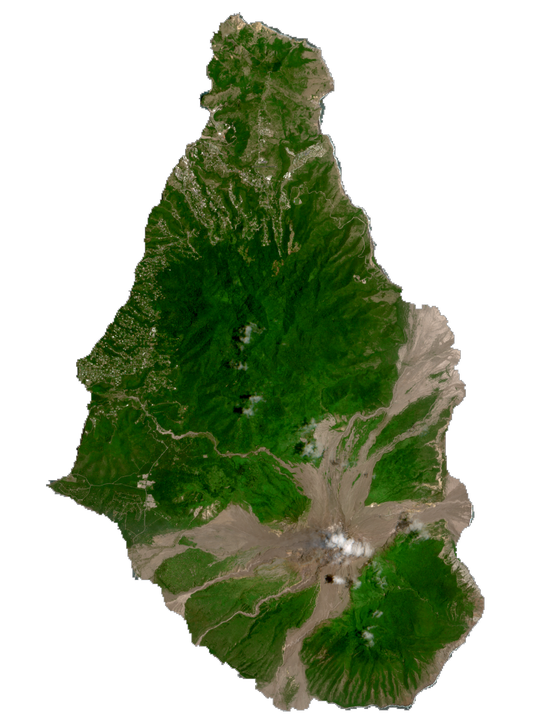 Montserrat Satellite Map Glossy Poster Picture Photo Print Banner  Conversationprints