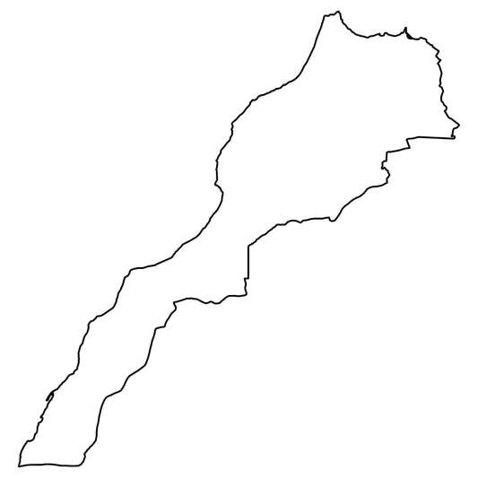 Morocco Blank Outline Map Glossy Poster Picture Photo Print Banner  Conversationprints