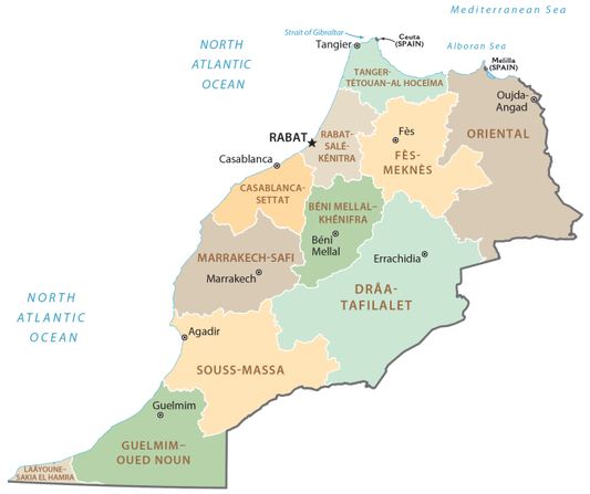 Morocco Province Map Glossy Poster Picture Photo Print Banner  Conversationprints