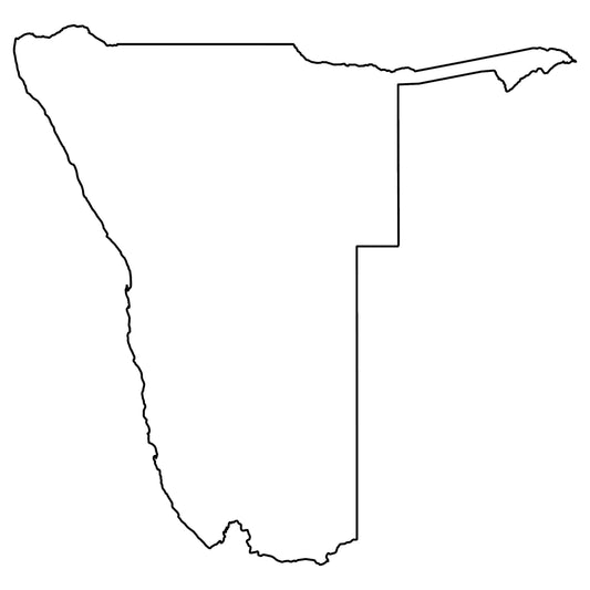 Namibia Blank Outline Map Glossy Poster Picture Photo Print Banner  Conversationprints