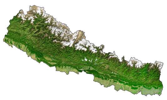 Nepal Satellite Map Glossy Poster Picture Photo Print Banner  Conversationprints