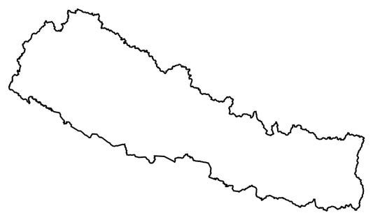Nepal Blank Outline Map Glossy Poster Picture Photo Print Banner  Conversationprints
