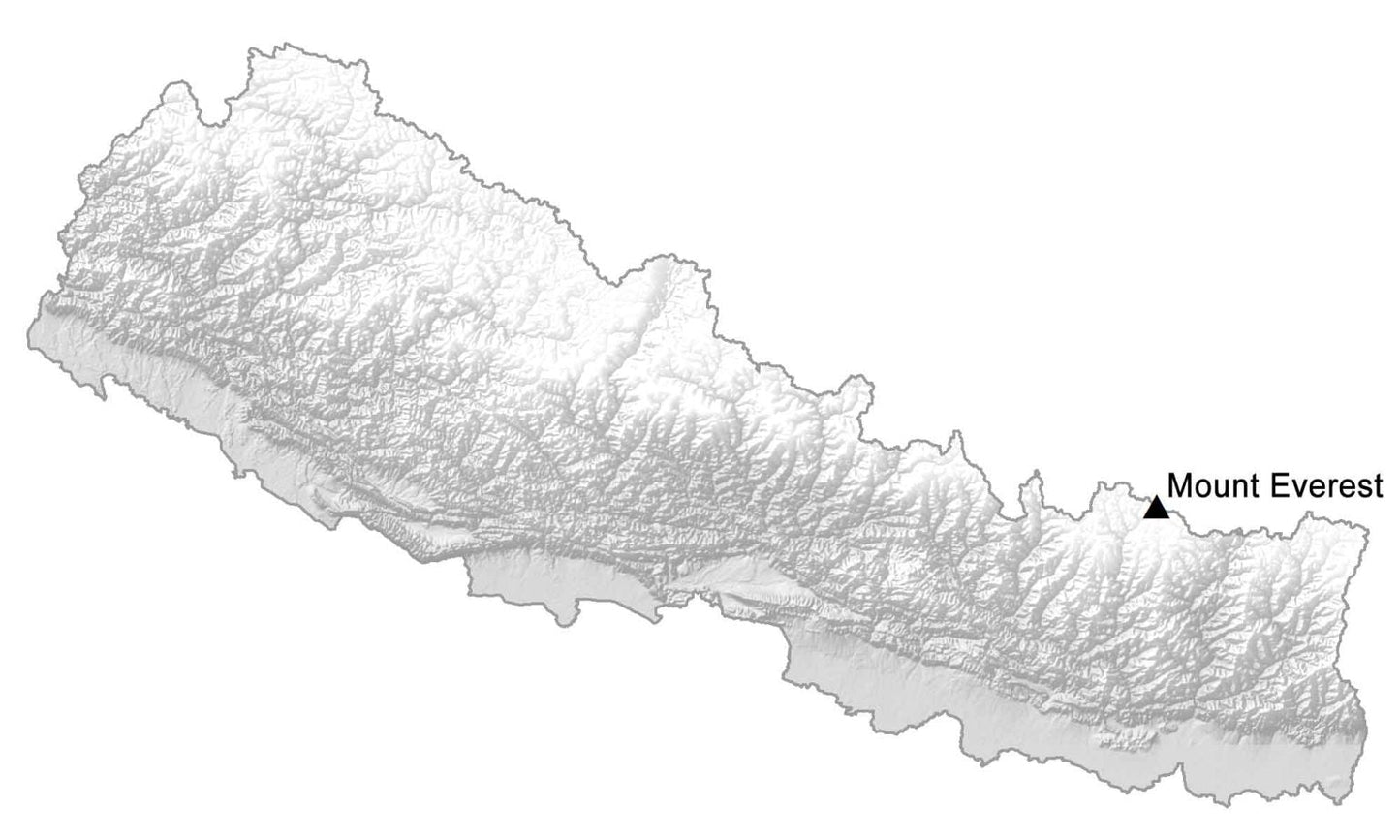 Nepal Elevation Map Glossy Poster Picture Photo Print Banner  Conversationprints