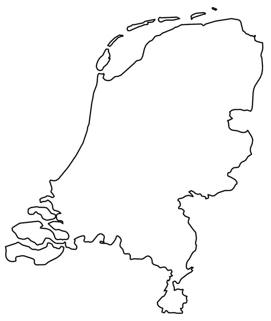 Netherlands Blank Outline Map Glossy Poster Picture Photo Print Banner  Conversationprints