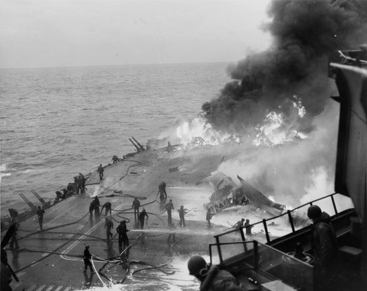 Uss Saratoga Kamikaze Hit 1945 Ww2 Poster Picture Photo Print Banner  Conversationprints