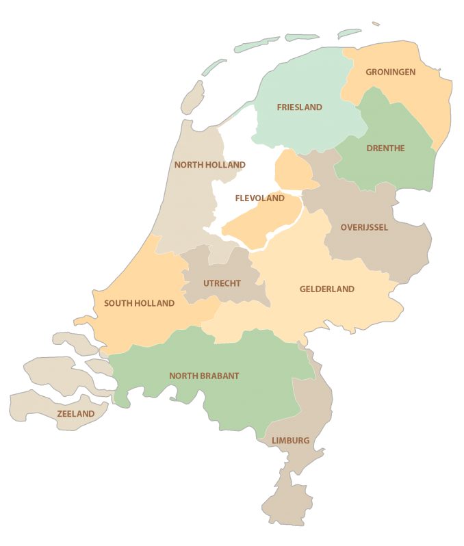 Netherlands Provinces Map Glossy Poster Picture Photo Print Banner  Conversationprints
