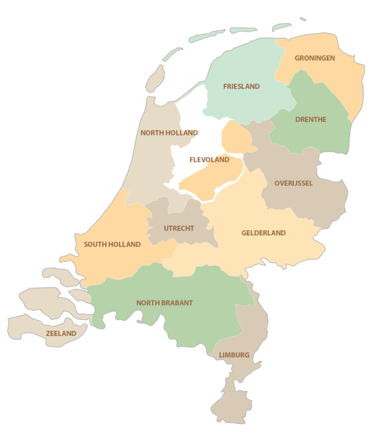Netherlands Provinces Map Glossy Poster Picture Photo Print Banner  Conversationprints