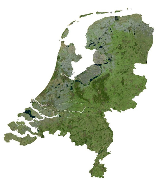 Netherlands Satellite Map Glossy Poster Picture Photo Print Banner  Conversationprints