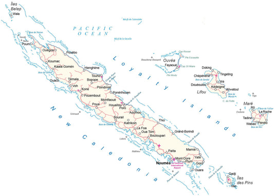New Caledonia Road City Map Glossy Poster Picture Photo Print Banner  Conversationprints