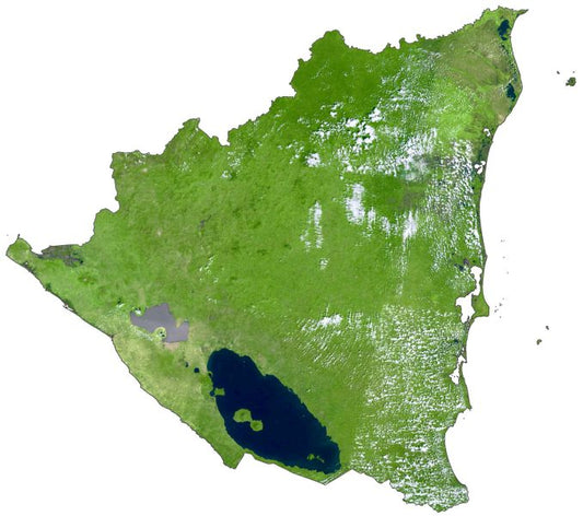 Nicaragua Satellite Map Glossy Poster Picture Photo Print Banner  Conversationprints