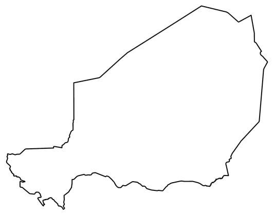 Niger Blank Outline Map Glossy Poster Picture Photo Print Banner  Conversationprints