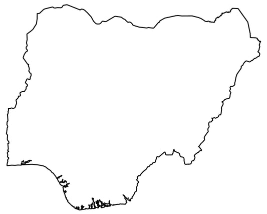 Nigeria Blank Outline Map Glossy Poster Picture Photo Print Banner  Conversationprints