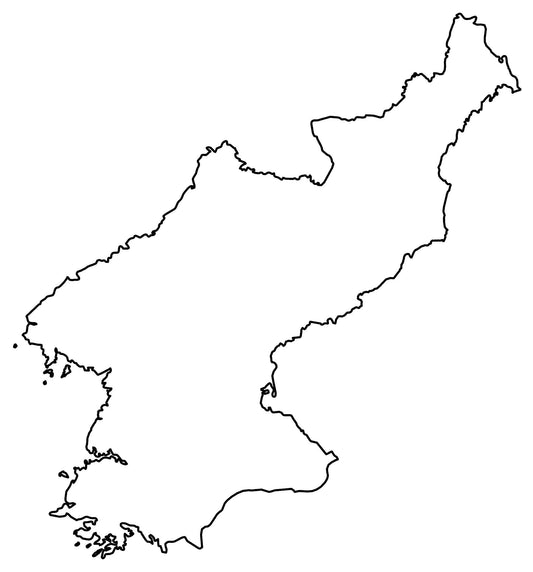 North Korea Blank Outline Map Glossy Poster Picture Photo Print Banner  Conversationprints