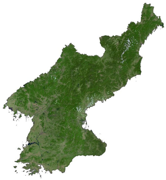 North Korea Satellite Map Glossy Poster Picture Photo Print Banner  Conversationprints