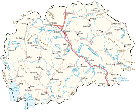 North Macedonia City Road Map Glossy Poster Picture Photo Print Banner  Conversationprints