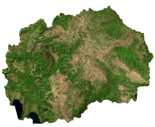 North Macedonia Satellite Map Glossy Poster Picture Photo Print Banner  Conversationprints