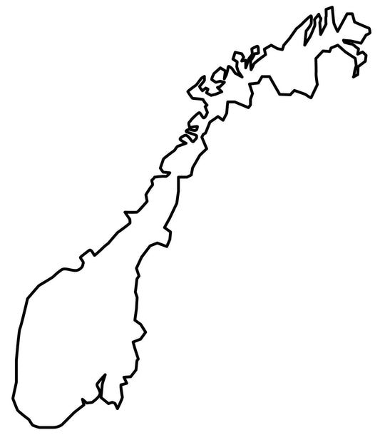 Norway Blank Outline Map Glossy Poster Picture Photo Print Banner  Conversationprints
