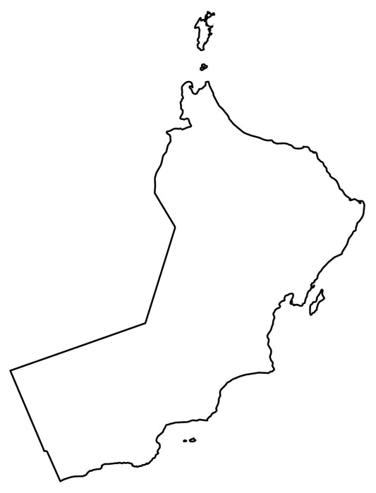 Oman Blank Outline Map Glossy Poster Picture Photo Print Banner  Conversationprints