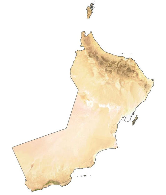 Oman Satellite Map Glossy Poster Picture Photo Print Banner  Conversationprints