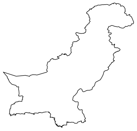 Pakistan Blank Outline Map Glossy Poster Picture Photo Print Banner  Conversationprints