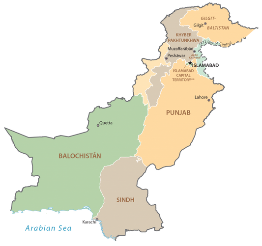 Pakistan Province Map Glossy Poster Picture Photo Print Banner  Conversationprints