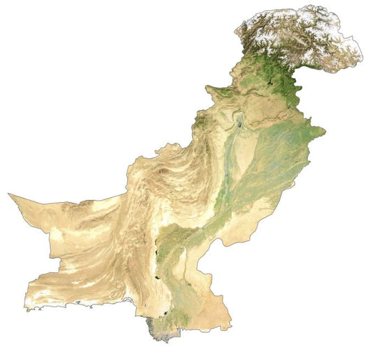 Pakistan Satellite Map Glossy Poster Picture Photo Print Banner  Conversationprints