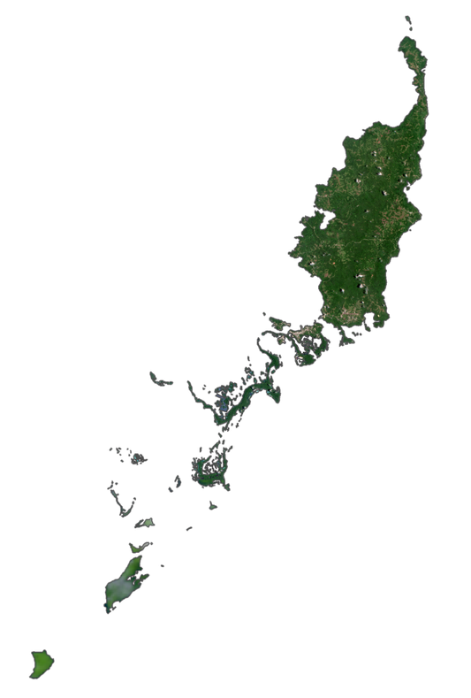 Palau Satellite Map Glossy Poster Picture Photo Print Banner  Conversationprints