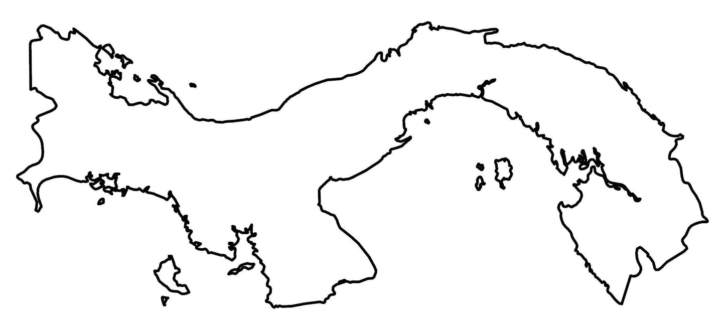 Panama Blank Outline Map Glossy Poster Picture Photo Print Banner  Conversationprints