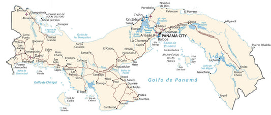 Panama City Road Map Glossy Poster Picture Photo Print Banner  Conversationprints
